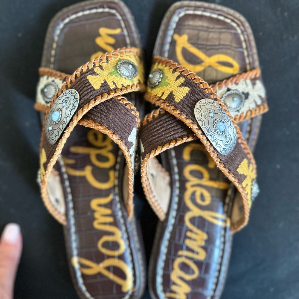 Sam Edelman western style slide sandals